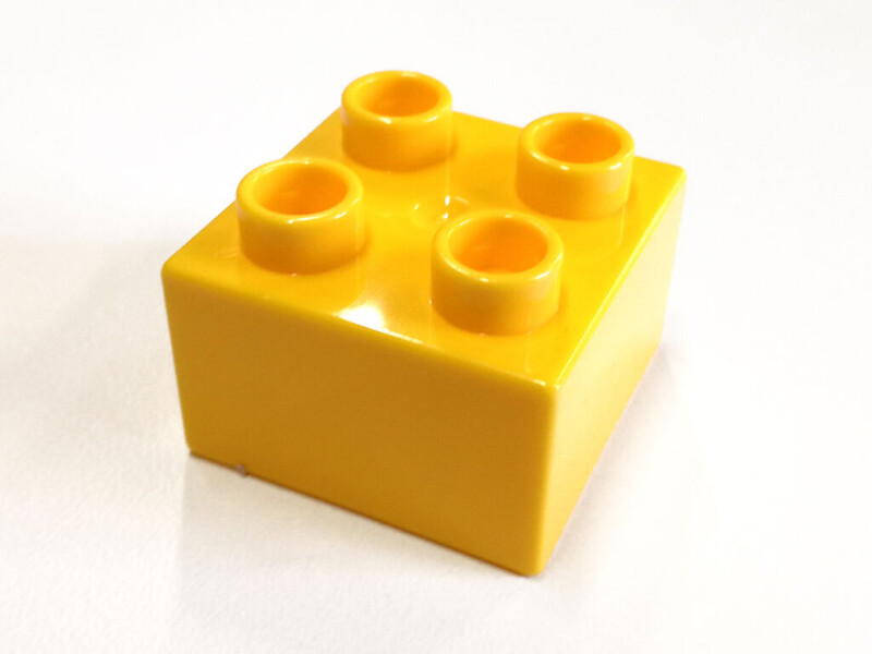 L-W Toys Junior Kostka 2x2 žlutá